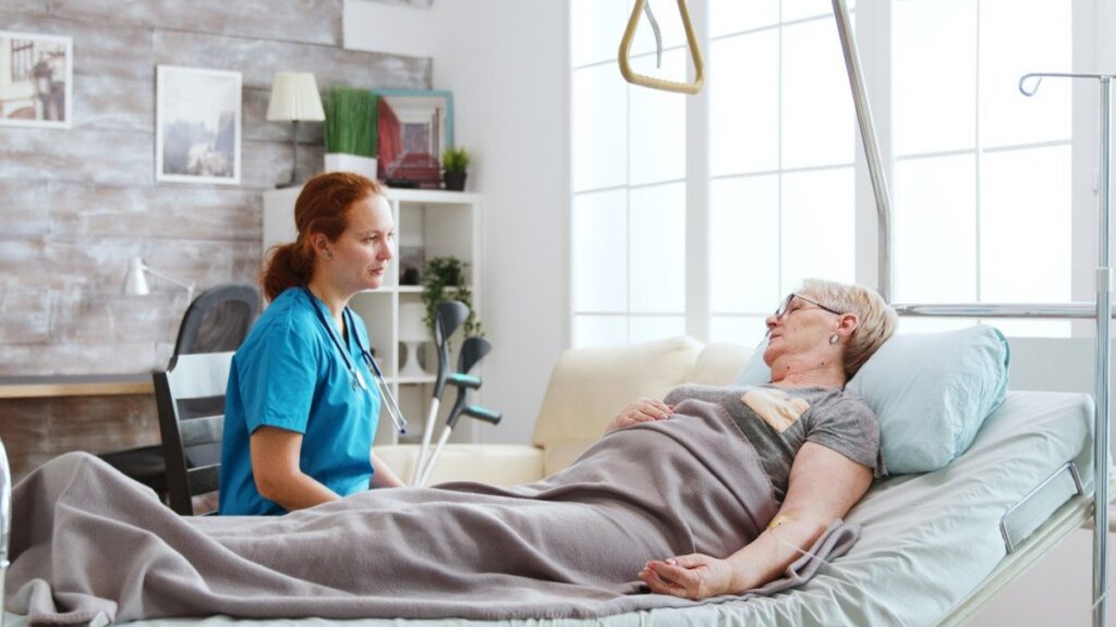 A doctor is examining a patient’s condition